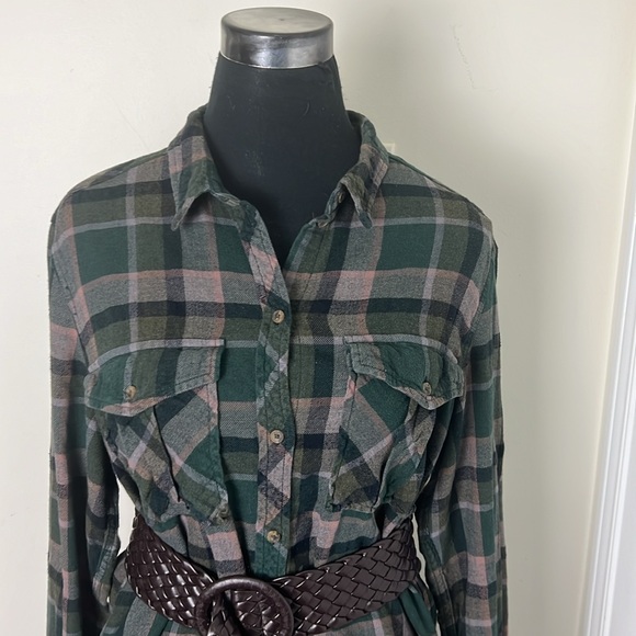 Aritzia Wilfred Flannel Plaid Shirt Dress Size Large - Picture 10 of 13
